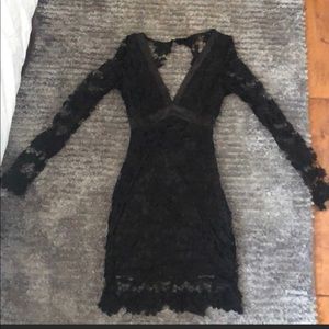 lace detail long sleeve formal mini dress 💫